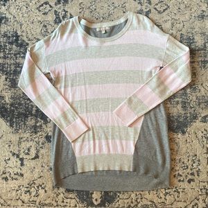 Banana Republic Grey and Lilac Striped Sweater